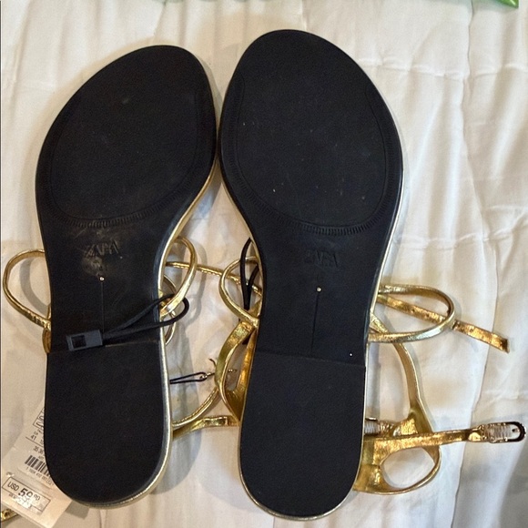 Zara Metallic Gold Women's Sandals - Picture 3 of 3
